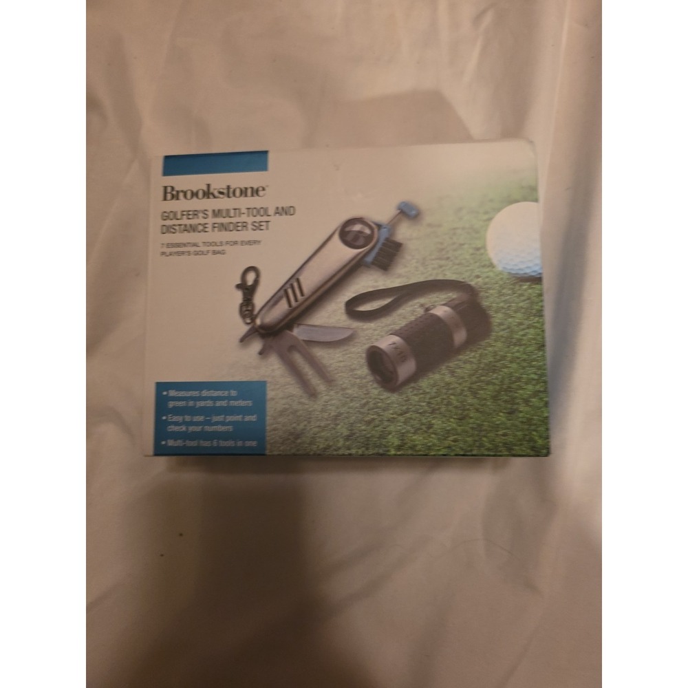 Brookstone Golfers Multi-Tool And Distance‎ Finder Set.
